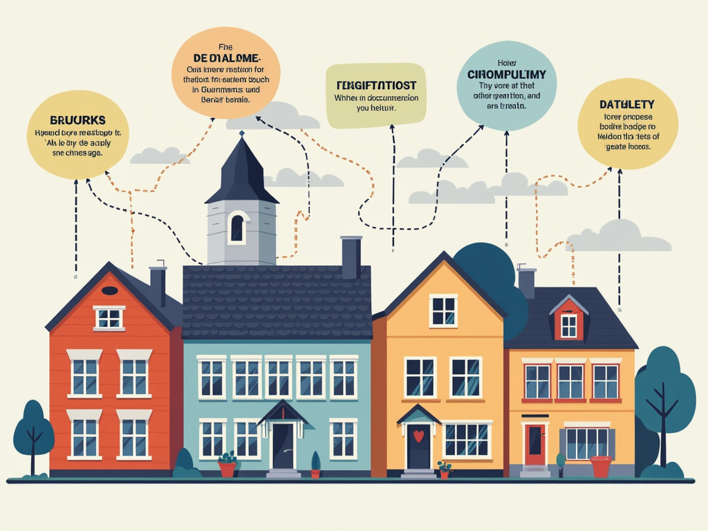 Alt Text:  Illustration der rechtlichen Komplexitaet beim Immobilienverkauf in Deutschland betont Dokumentation und regionale Vorschriften.