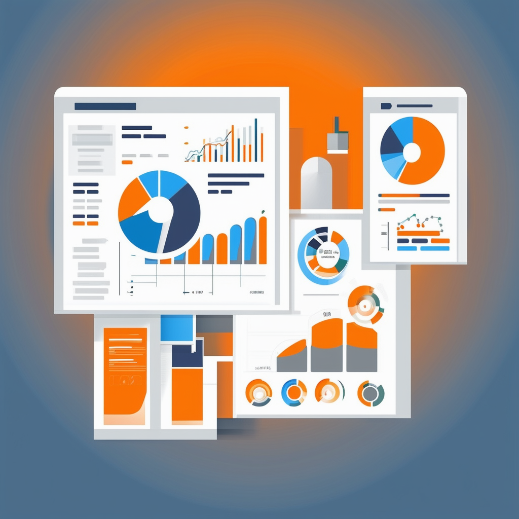 Market analysis report: visualized data insights charts graphs statistics trends key findings gradient background: White ffffff Orange ec6707 Blue 1398f8 Dark Gray 595857 Light Gray a6a8a8.