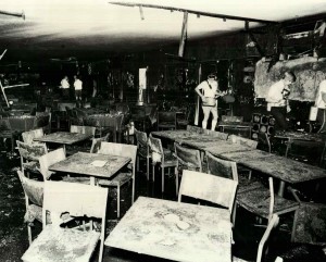 Inside the Whiskey following the firebombing, which happened in March 8, 1973