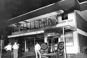 Scene form the Whiskey Au Go Go nightclub mass murder aftermath in Brisbane in 1973.