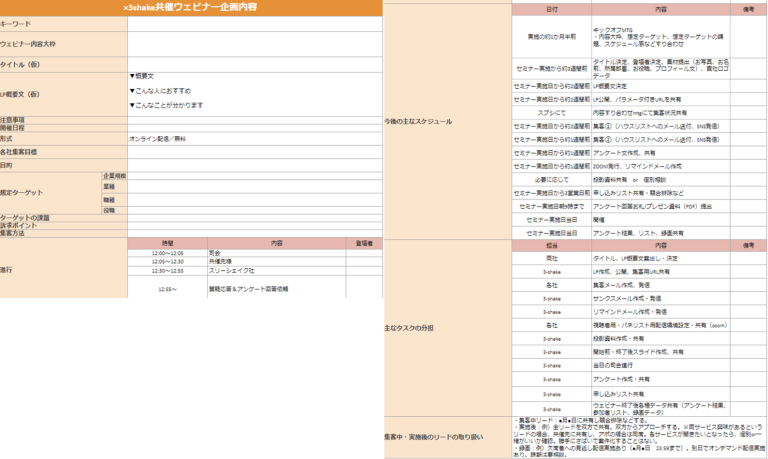 共催相手とタスク管理やすり合わせを行うためのチェックシート