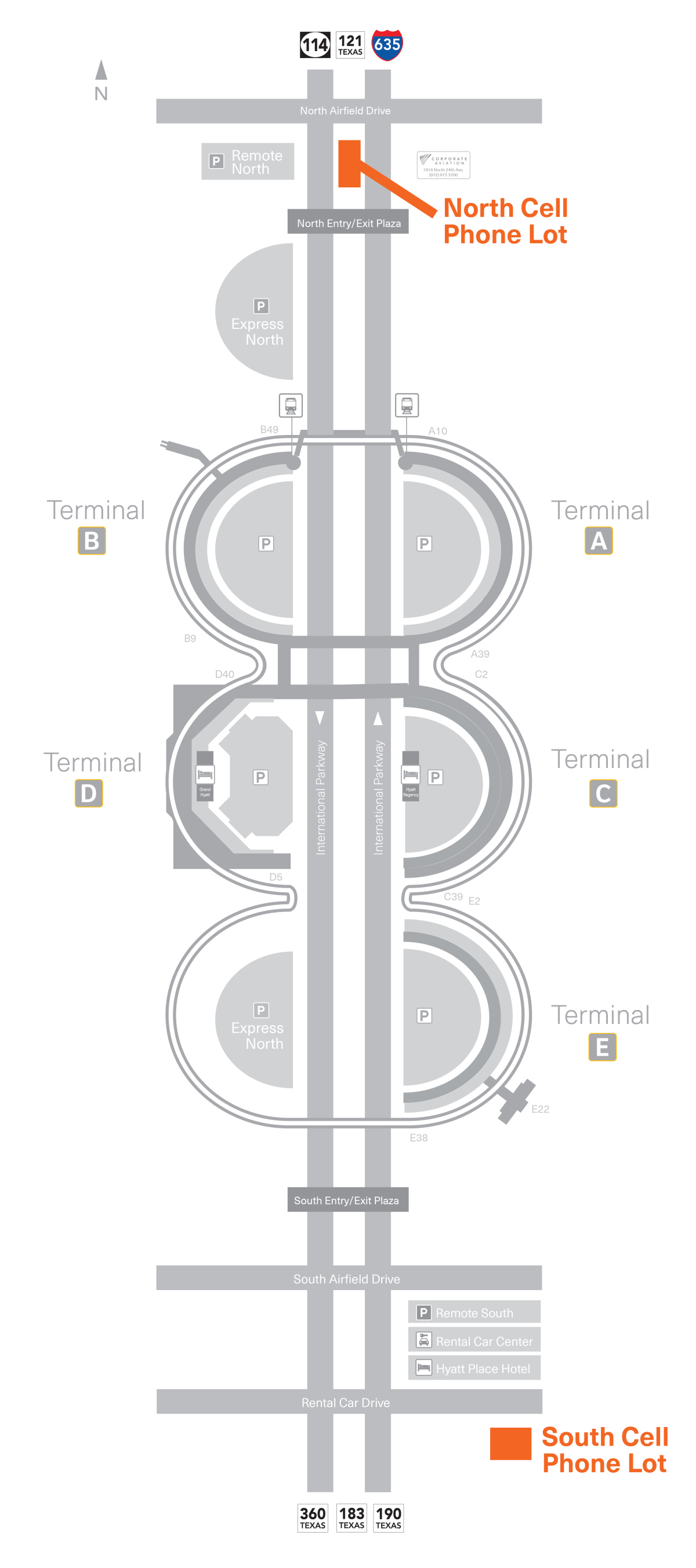 Cell Phone Lots Parking Map