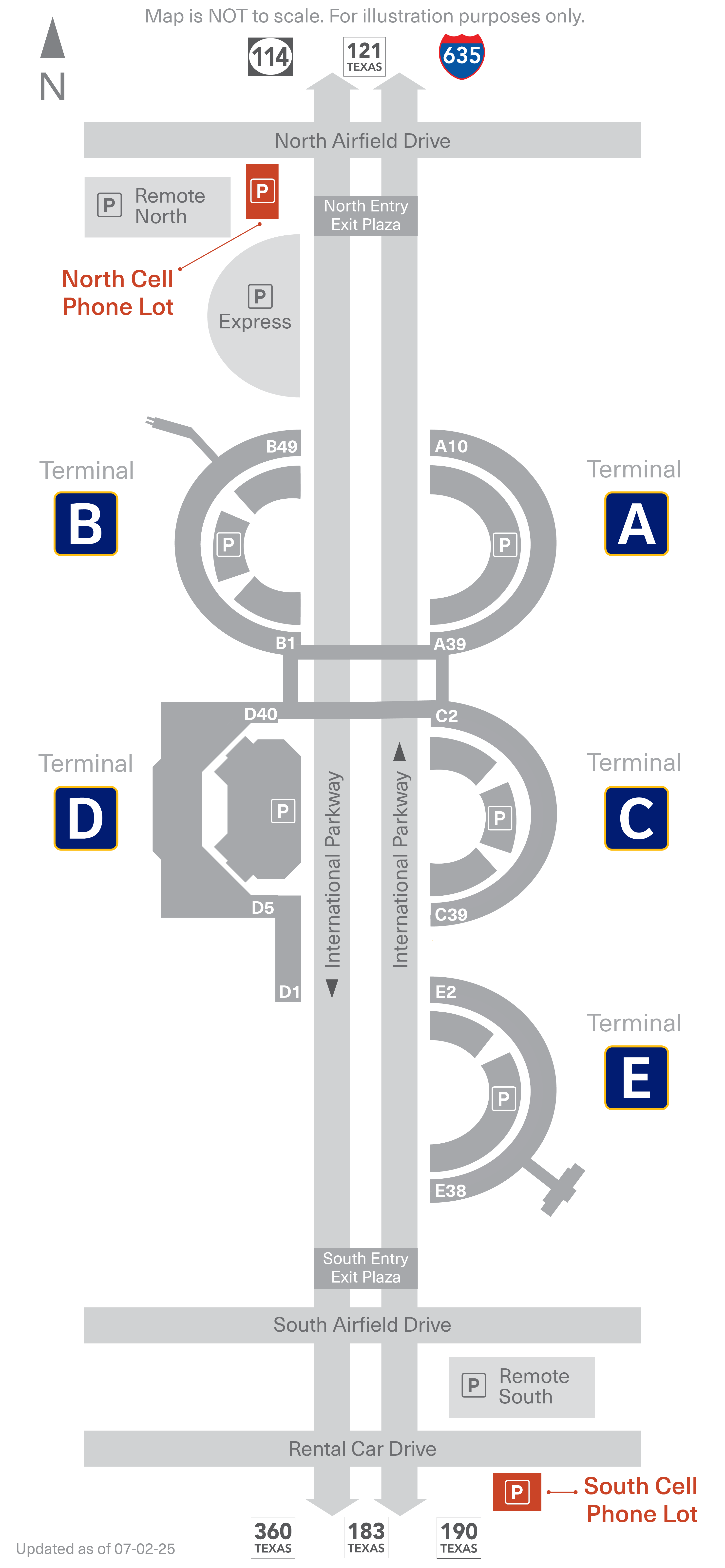 Cell Phone Lots Parking Map
