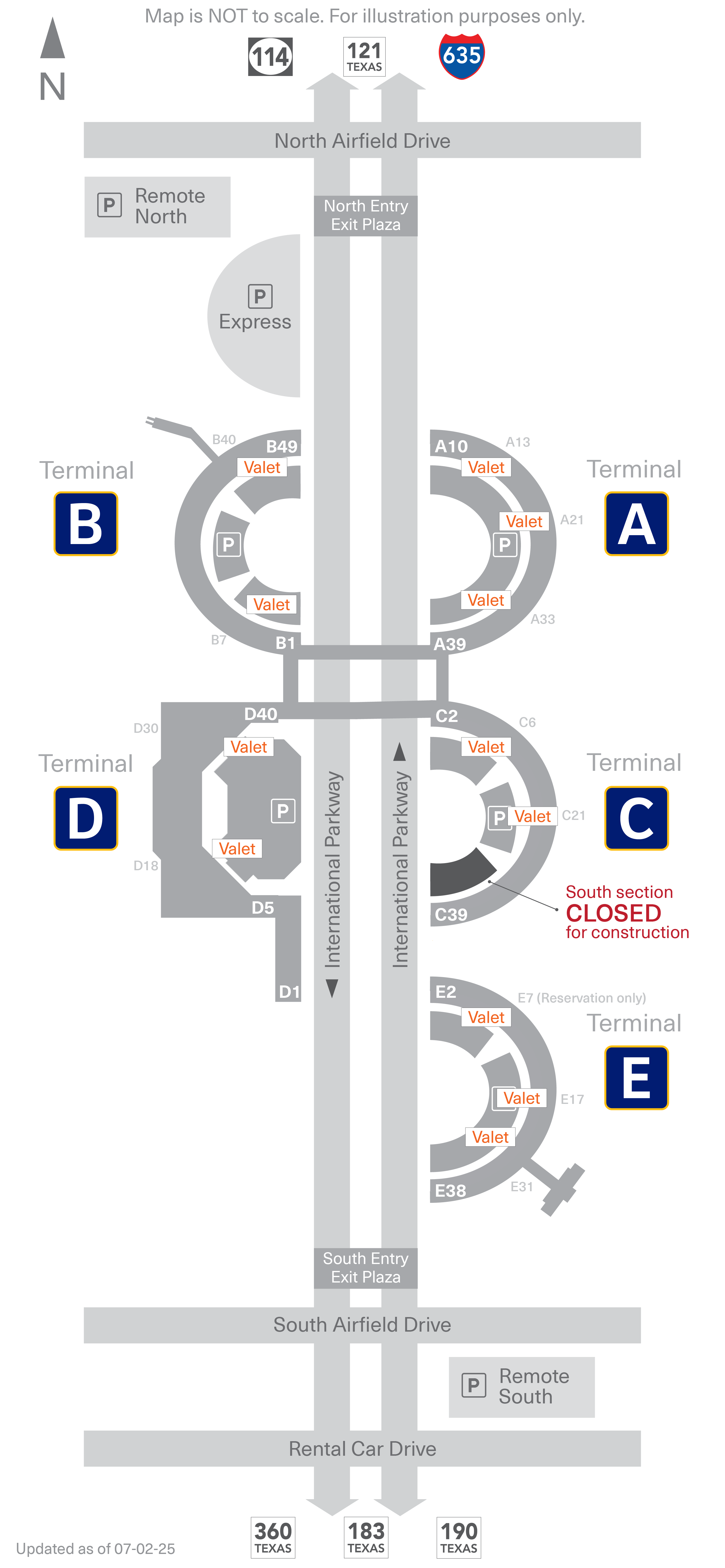 2025 Parking Map Valet