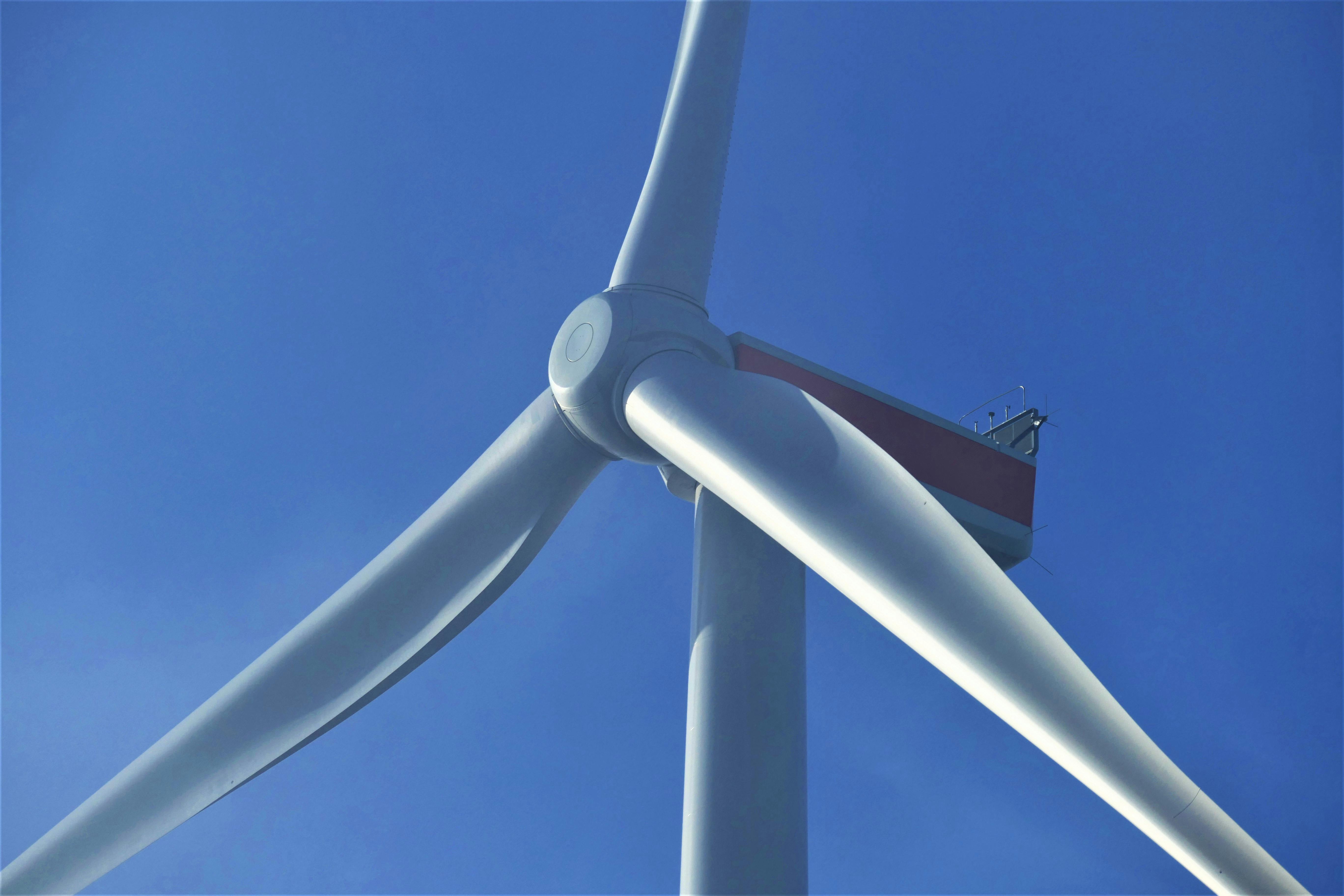 close-up of wind turbine