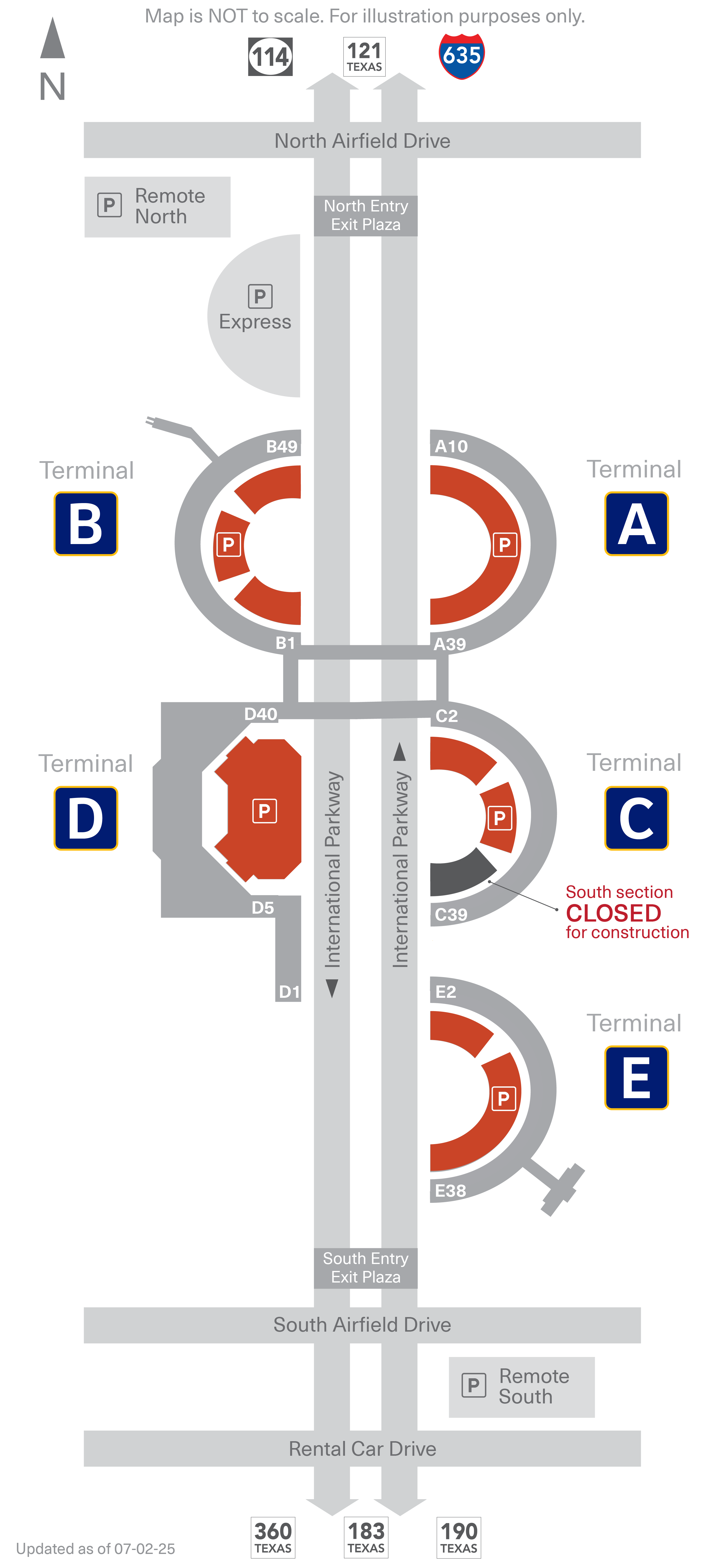 Terminal Garages Parking Map
