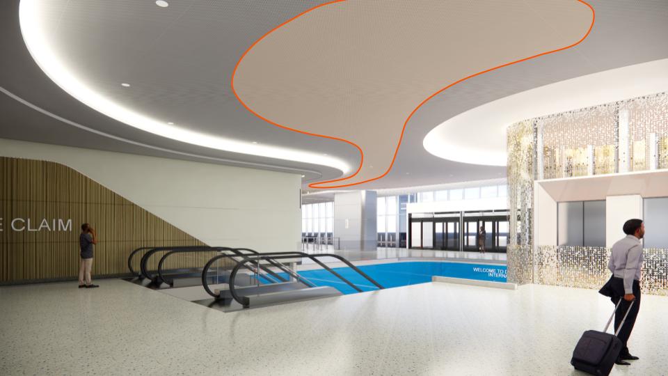 C1- Suspended artwork, terminal c north exit canyon