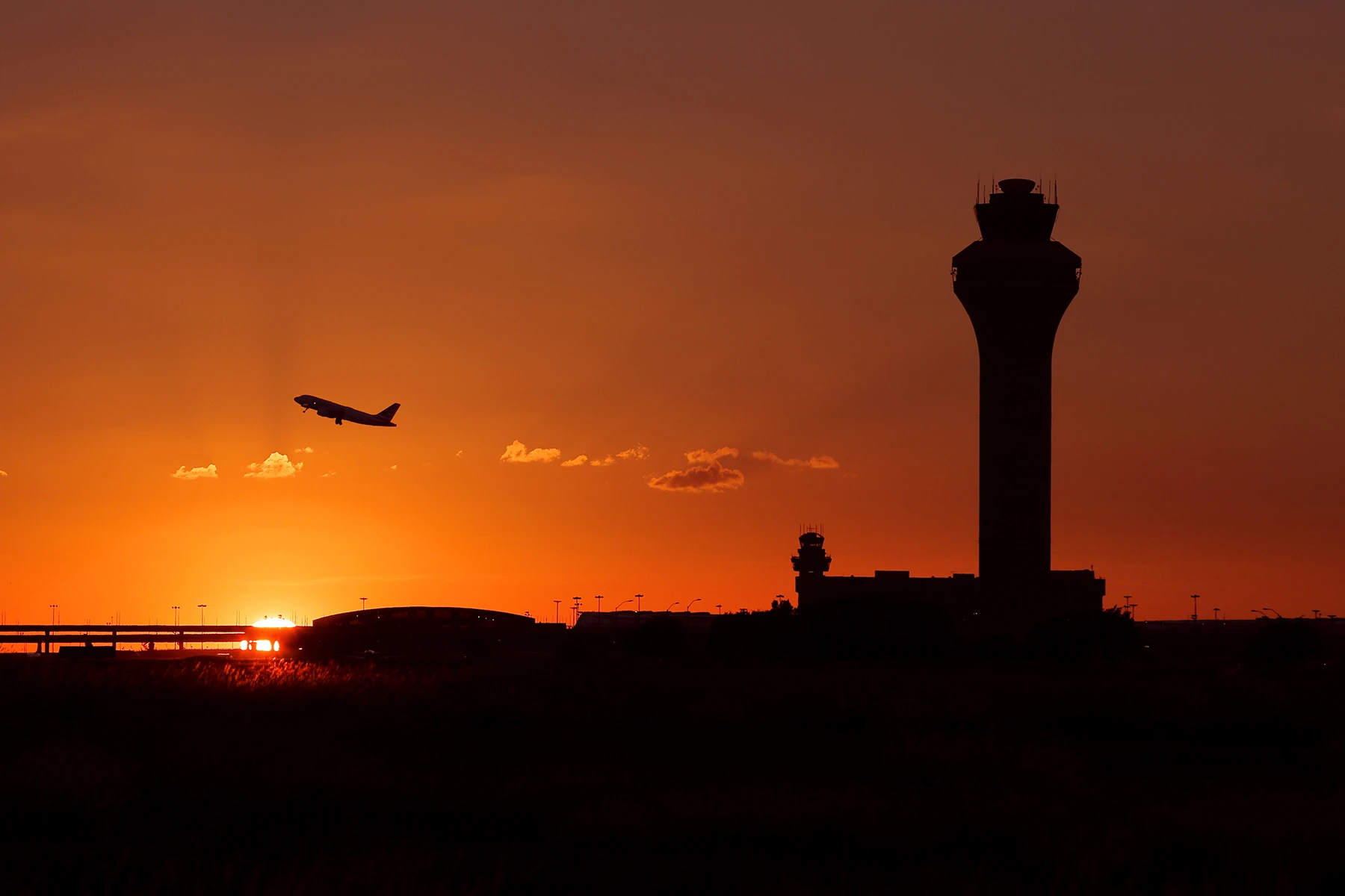 Tower Aircraft Sunset - Home Image