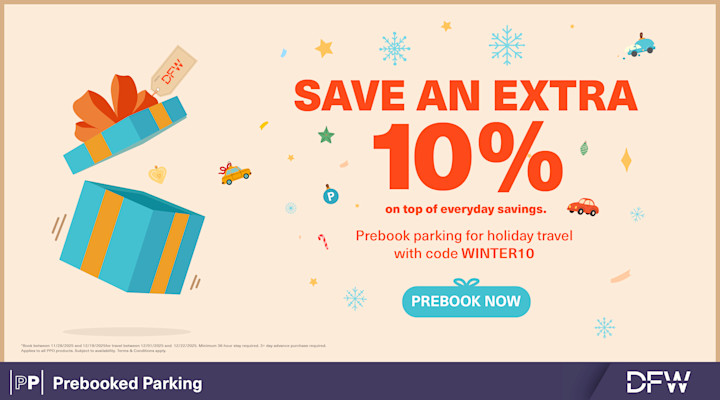 Unwrap extra savings with Prebooked Parking.  