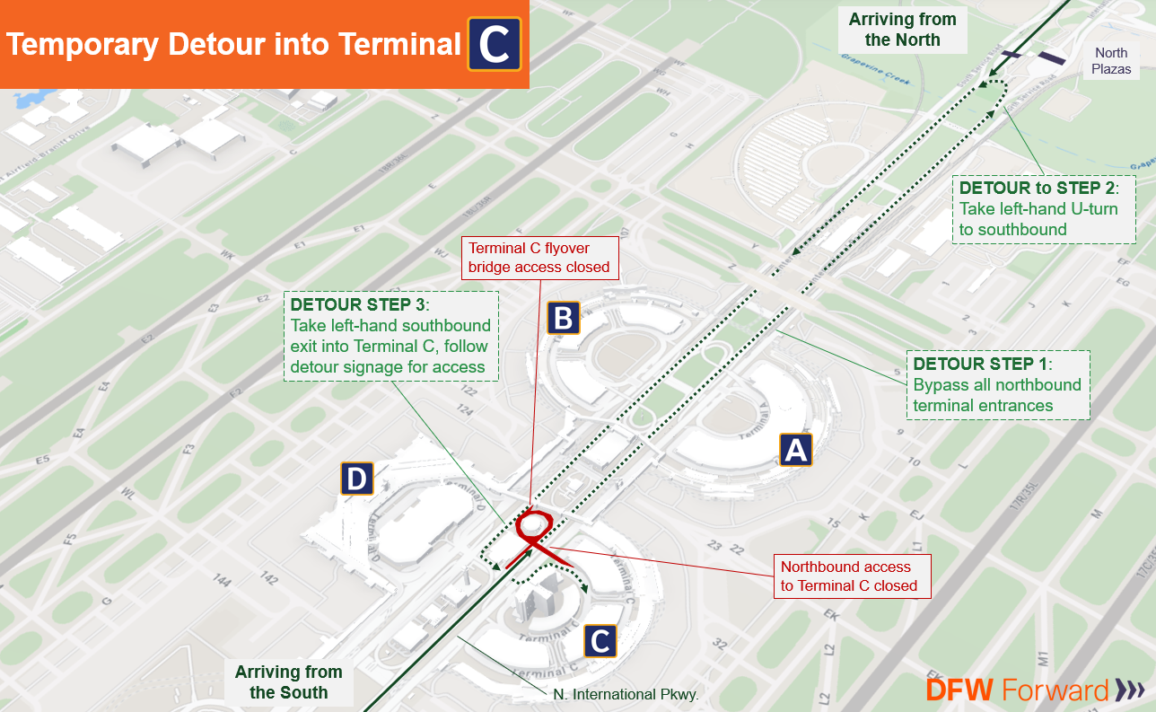 Terminal C Detour Map Update