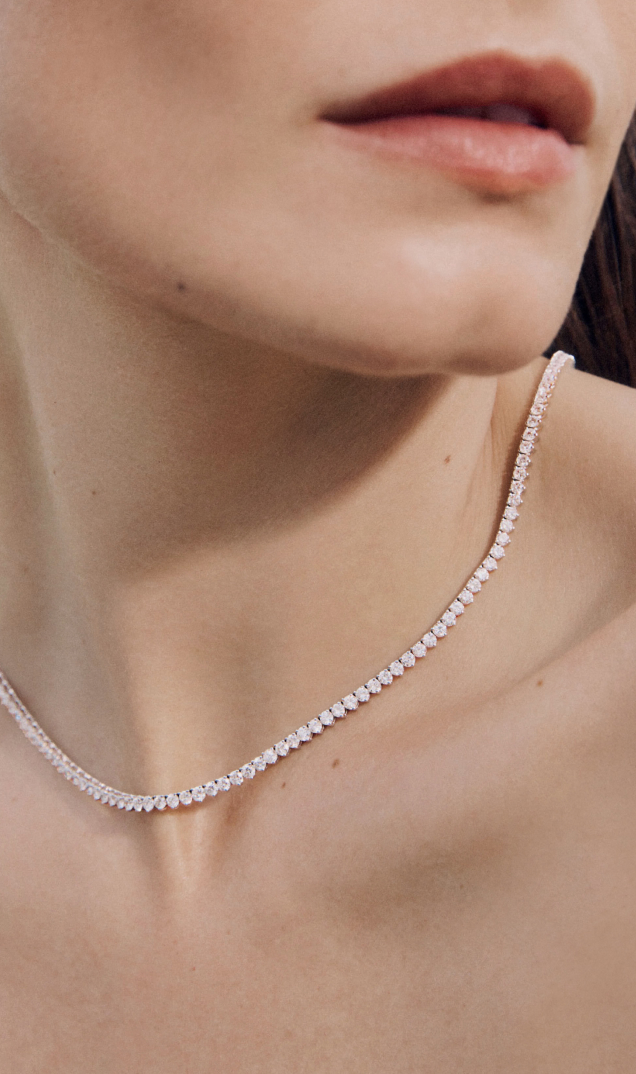 Bloomingdale's Fine Collection 8-carat diamond tennis necklace in 14K white or yellow gold