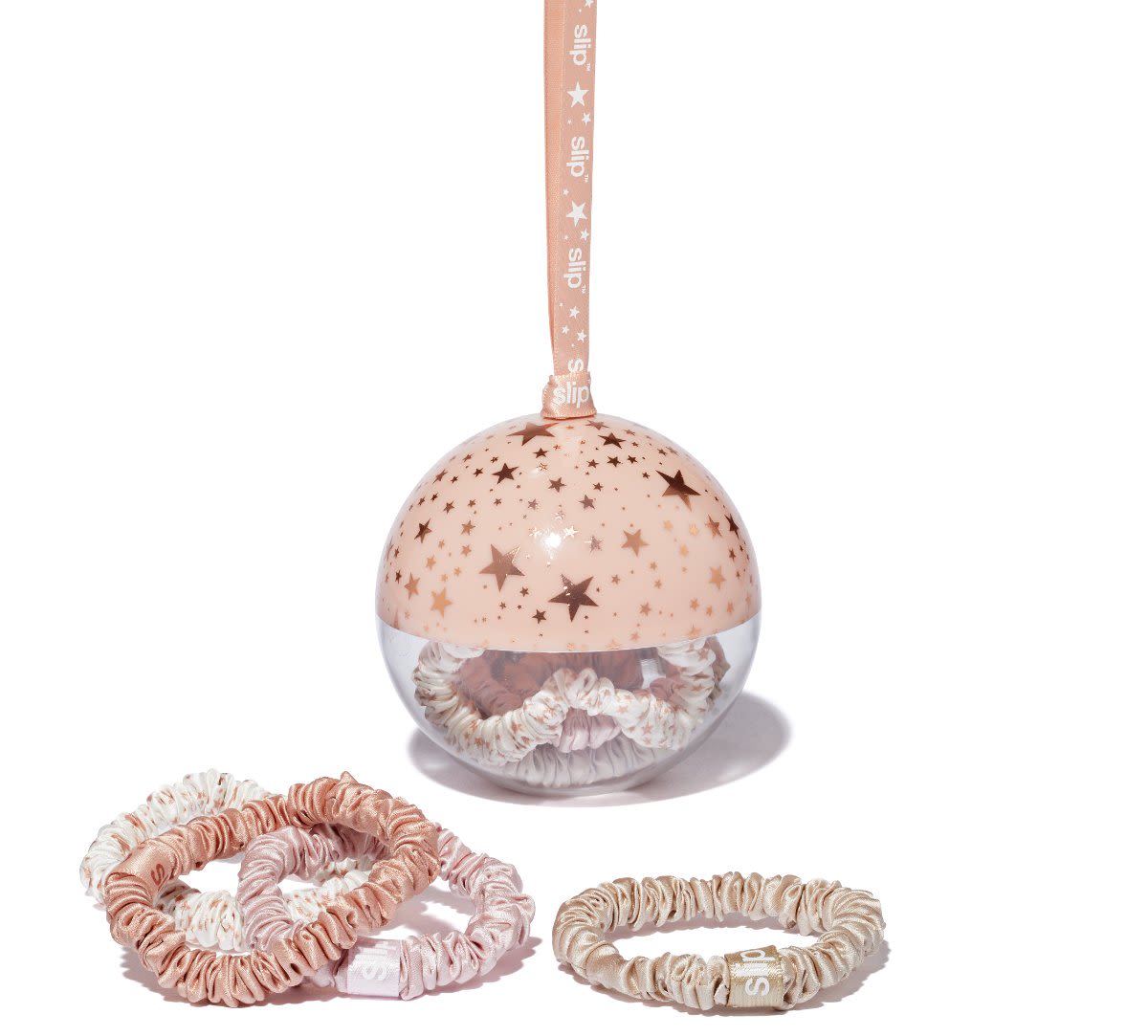 SLIP SILK HAIR TIE HOLIDAY BAUBLE