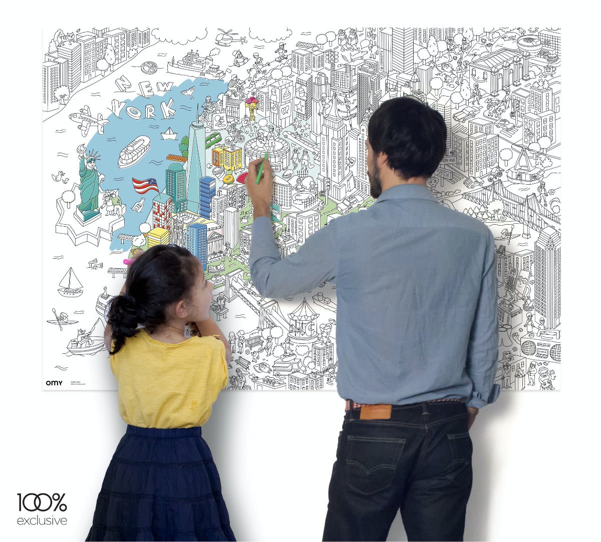 OMY GIANT COLORING POSTER, AGES 3+
