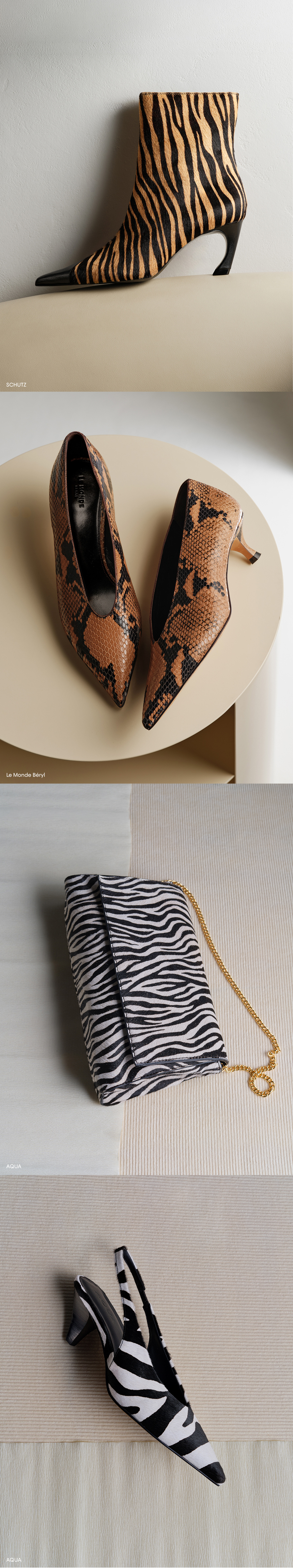 Four fashion accessory photographs