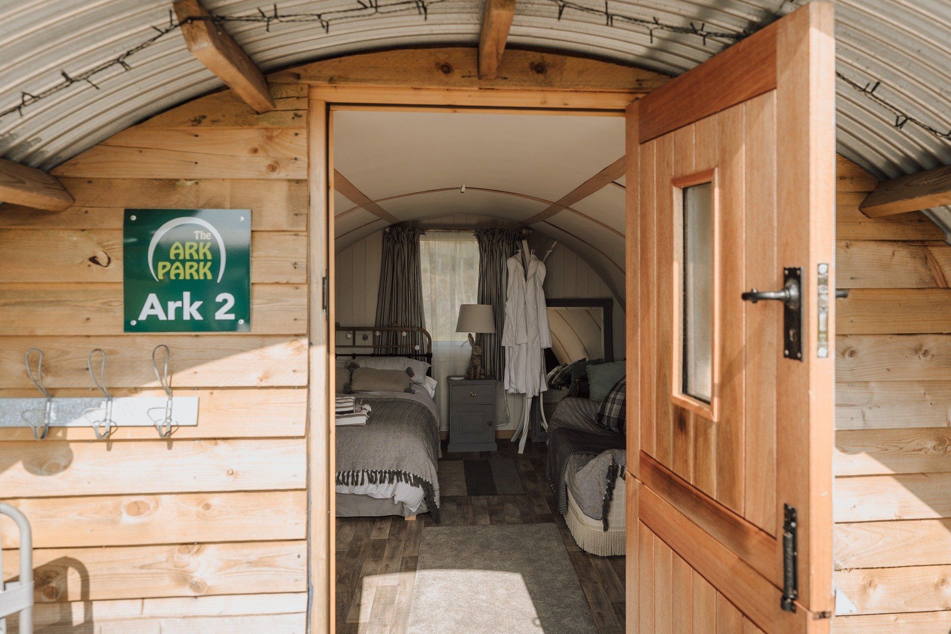 Picture of the inside of an ark camping pod near Cowes on the Isle of Wight