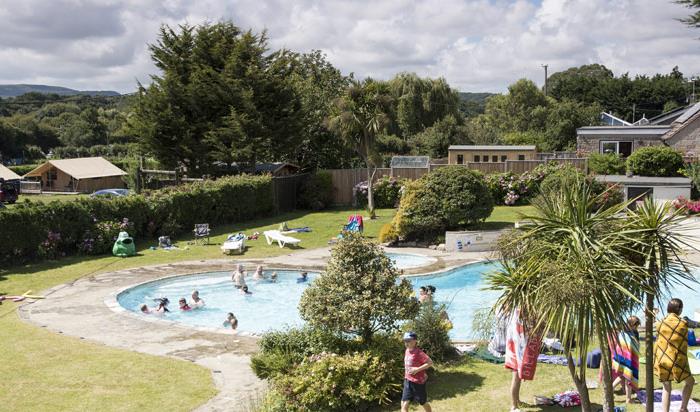 The heated swimming pool at adgestone camping near Sandown is very good