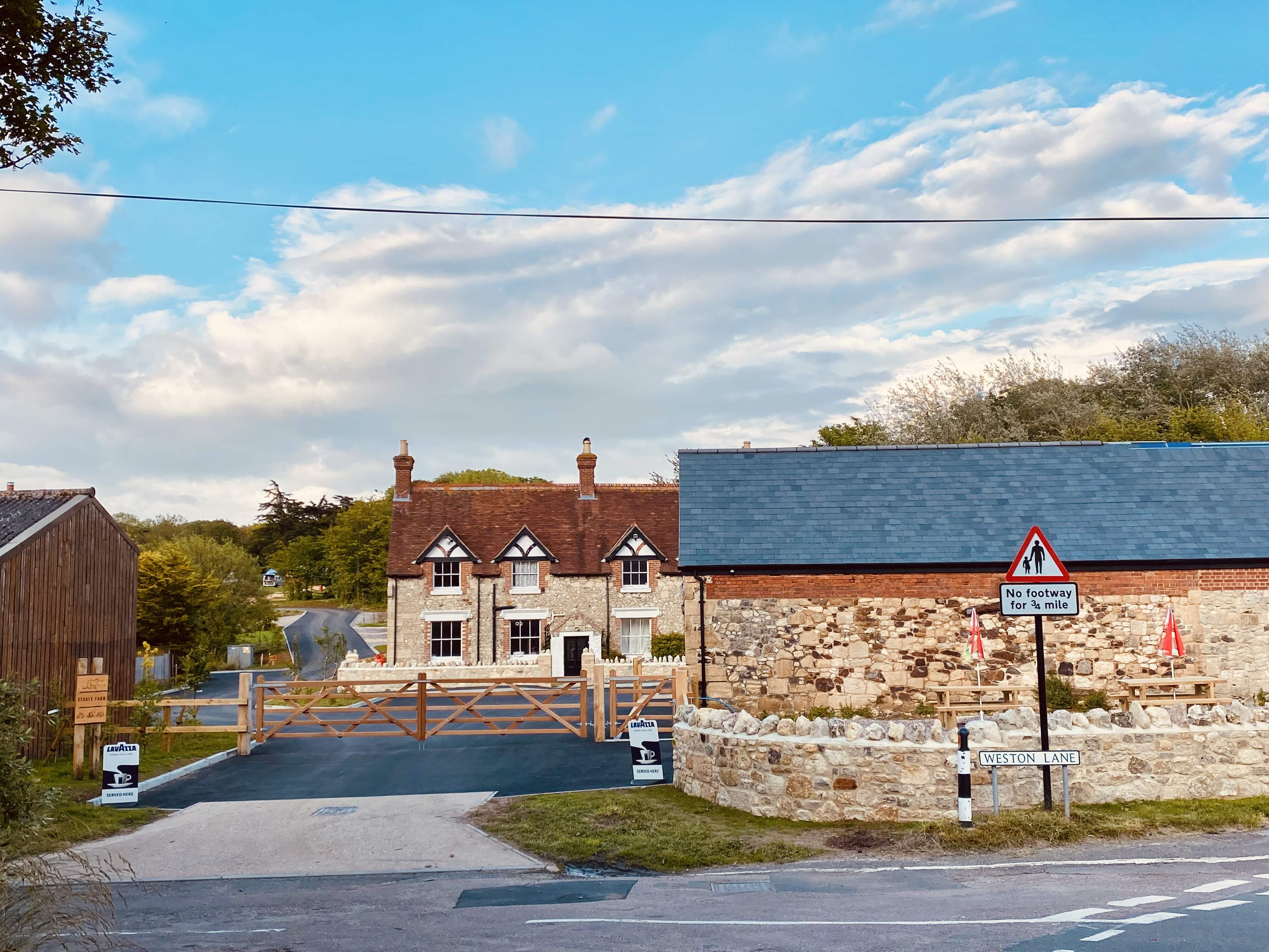 Entrance to stoats farm near totland bay on the Isle of Wight