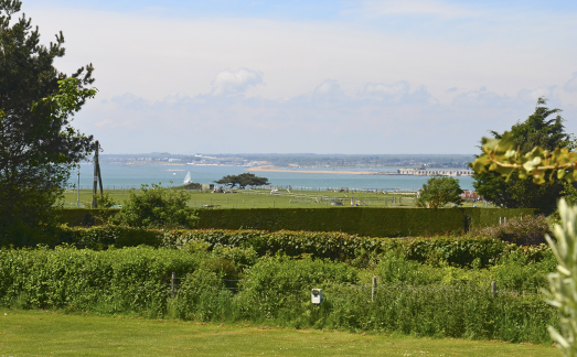 View of the Solent from Heathfield campsite in freshwter on the  Isle of Wight