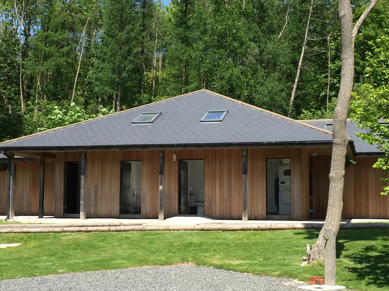 Picture of the whitefield forest shower block.