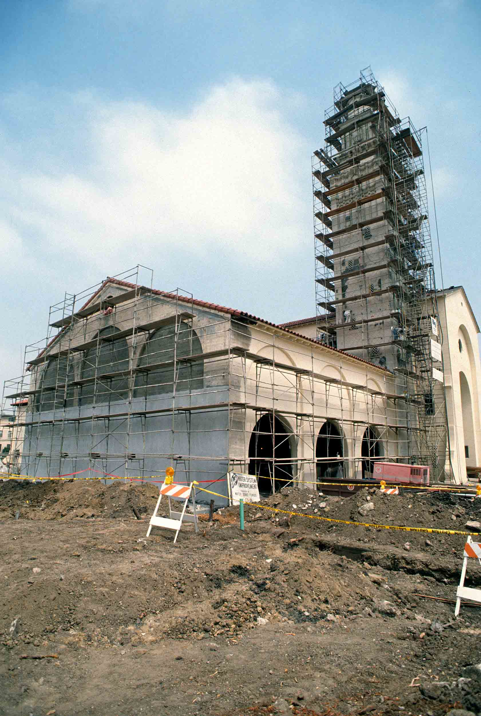 Construction of Waterworks building to become the Academy of Motion Picture Arts and Sciences Center for Motion Picture Study, Margaret Herrick Library, Beverly Hills, California, circa 1989