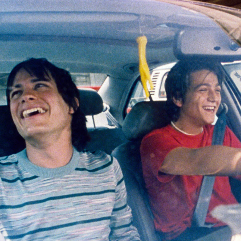 Gael Garcia Bernal and Diego Luna in a scene from the 2001 film Y Tu Mamá También . Margaret Herrick Library, Academy of Motion Picture Arts and Sciences.