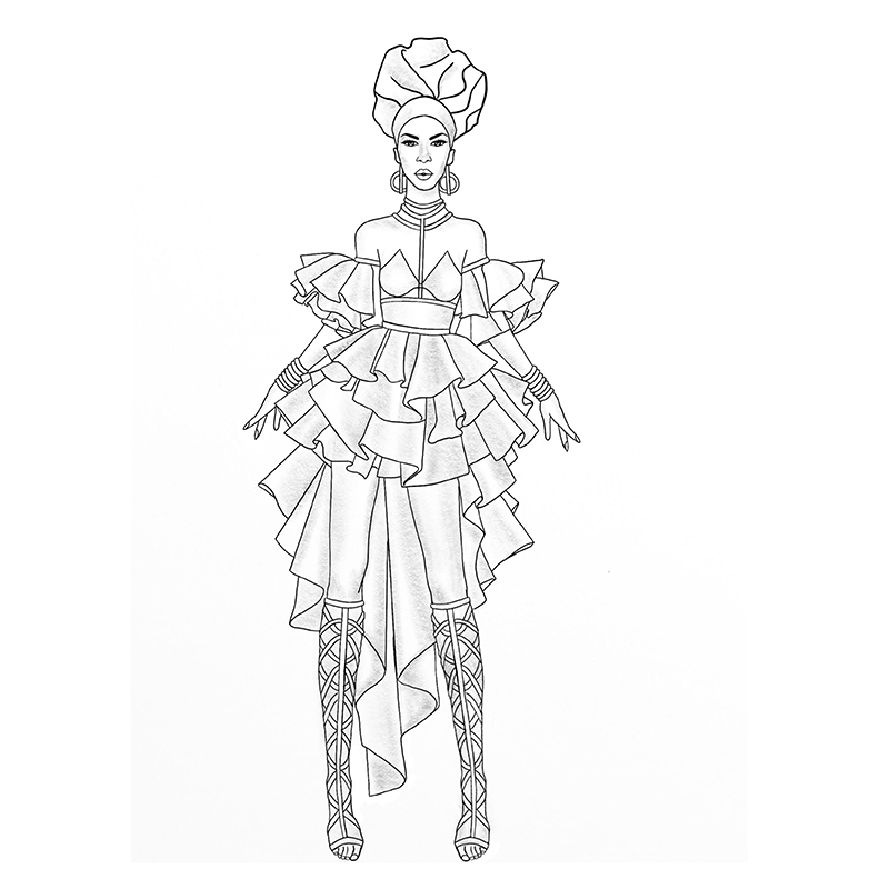 dress templates coloring pages
