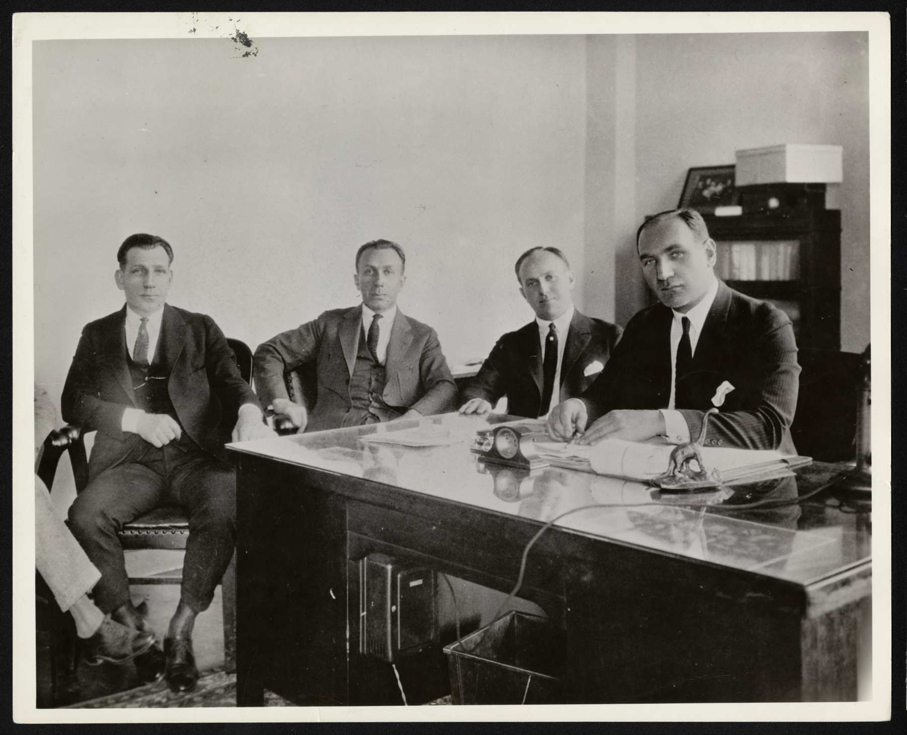 From left: Sam Warner, Harry M. Warner, Jack L. Warner, and Albert Warner, undated. Courtesy Margaret Herrick Library, Academy of Motion Picture Arts and Sciences.