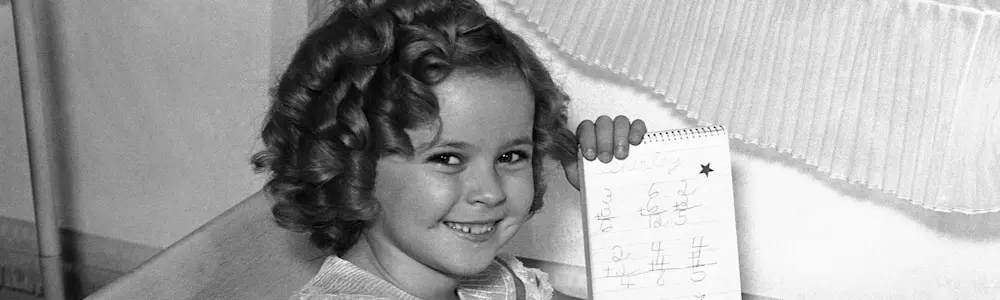 Shirley Temple at Desk