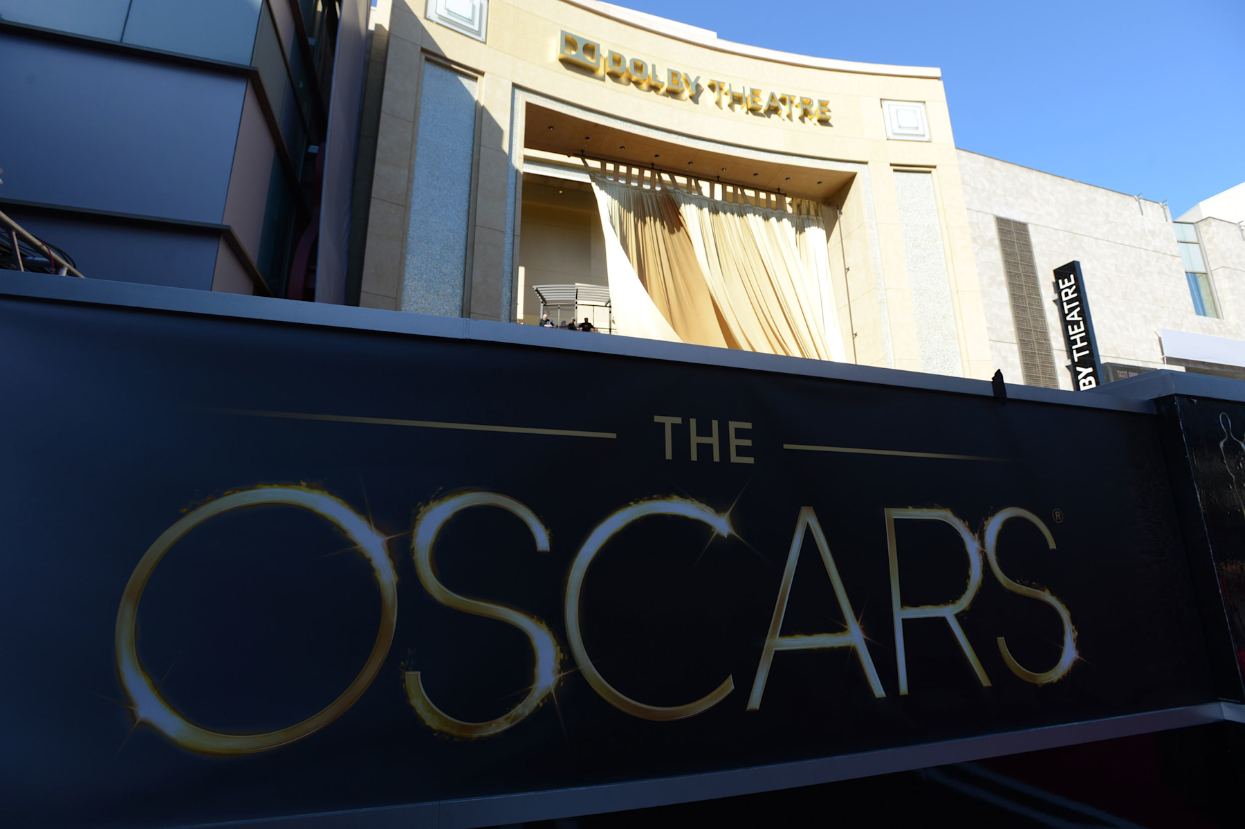 The exterior of the Dolby Theatre during the set up for the Academy Awards, 2012
Courtesy of Academy Awards reference collection, Margaret Herrick Library, Academy of Motion Picture Arts and Sciences, photo: Matt Petit