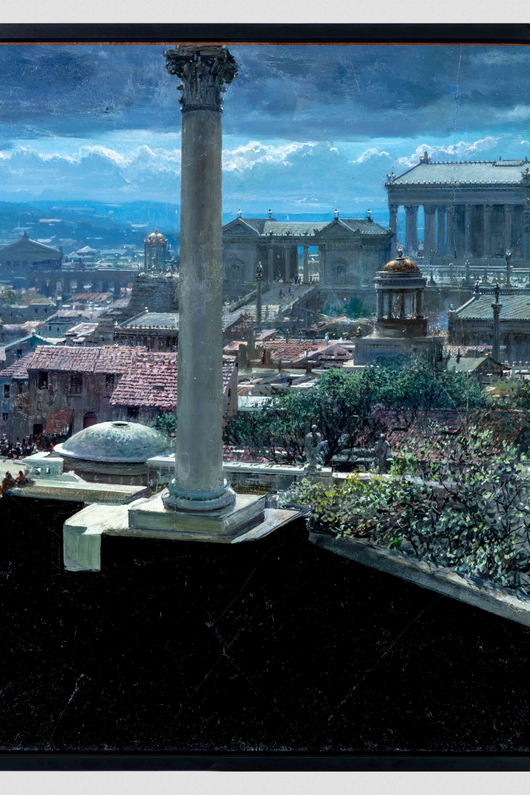 Matte painting of Ancient Rome from <i>Spartacus</i> (1960), Peter Ellenshaw, Gift of Harrison Ellenshaw, ©Academy Museum Foundation, Photo by Joshua White Photography/JW Pictures