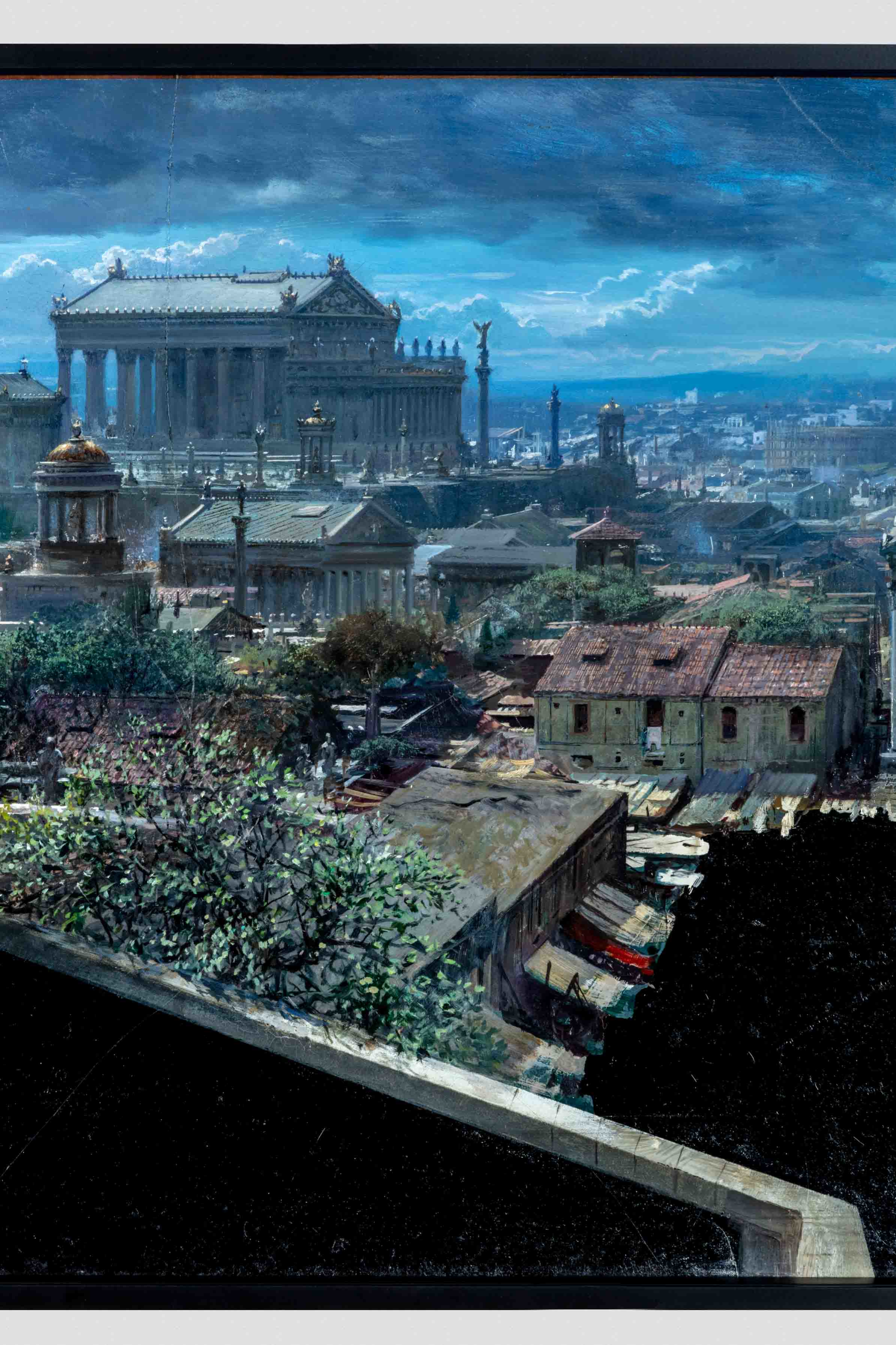 Matte painting of Ancient Rome from <i>Spartacus</i> (1960), Peter Ellenshaw, Gift of Harrison Ellenshaw, ©Academy Museum Foundation, Photo by Joshua White Photography/JW Pictures