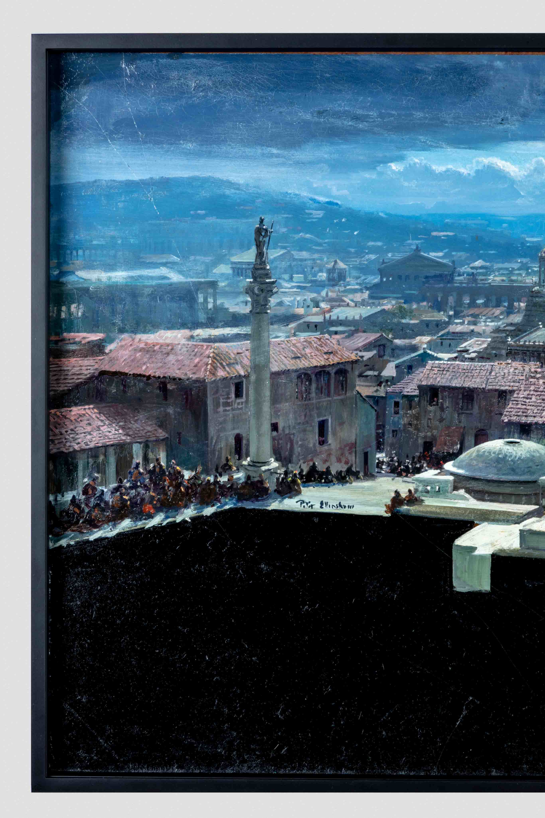 Matte painting of Ancient Rome from <i>Spartacus</i> (1960), Peter Ellenshaw, Gift of Harrison Ellenshaw, ©Academy Museum Foundation, Photo by Joshua White Photography/JW Pictures