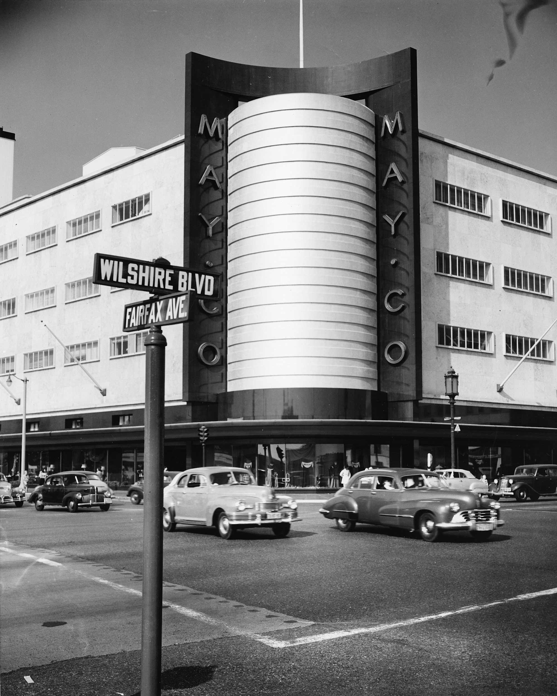 The exterior of the May Company department store, 1941
Courtesy of Bison Archives photographs collected by Marc Wanamaker, Margaret Herrick Library, Academy of Motion Picture Arts and Sciences