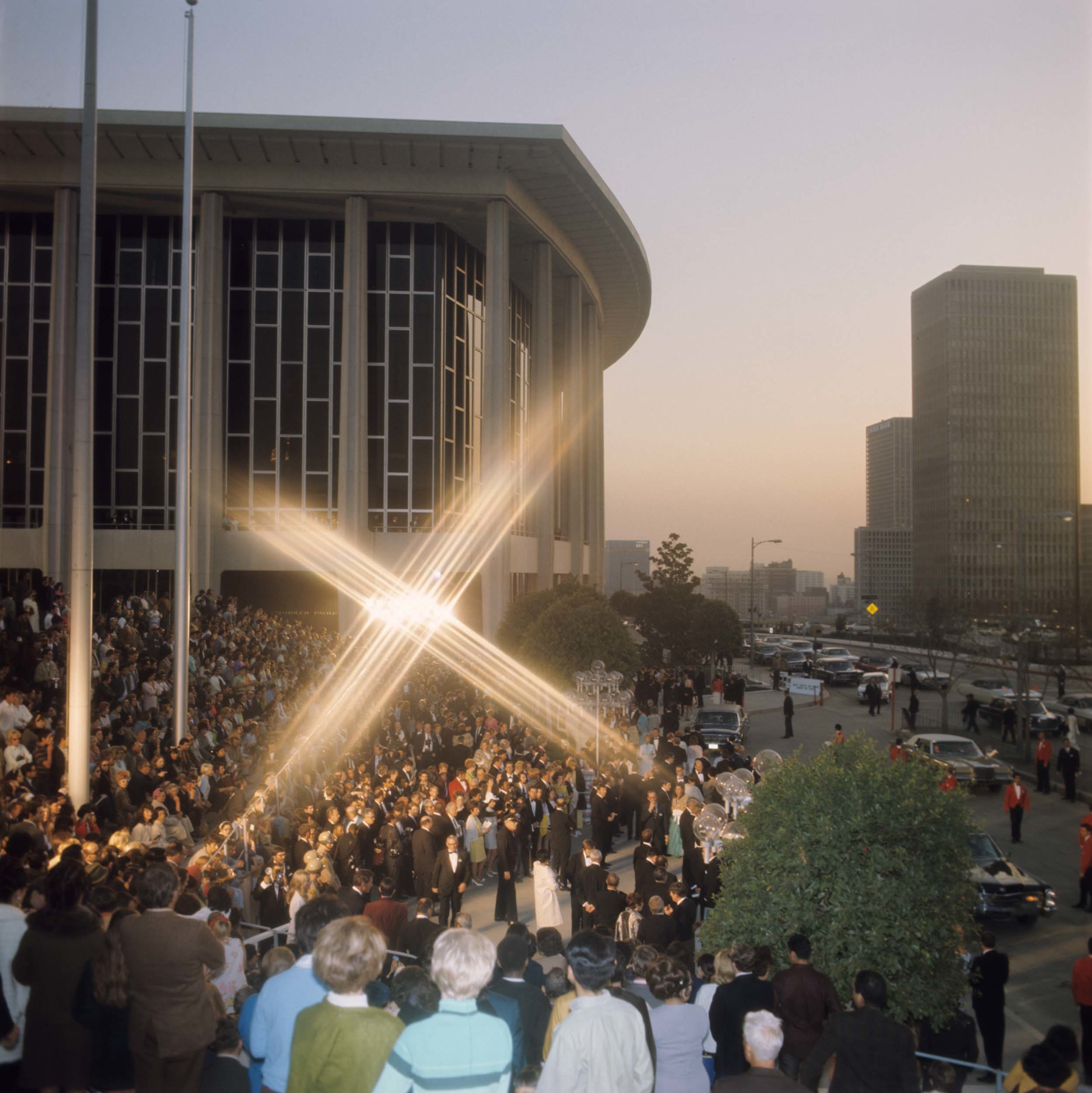 Exterior of the Dorothy Chandler Pavilion, 1969 

Courtesy of Academy Awards show photographs, Margaret Herrick Library, Academy of Motion Picture Arts and Sciences, photo: Long Photography 