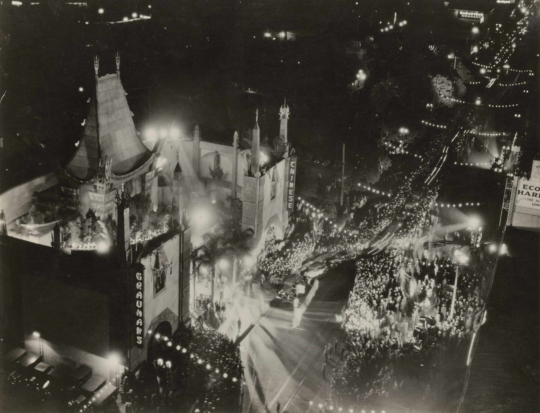 Official opening of the Grauman’s Chinese Theatre, May 18, 1927, for the premiere of Cecil B. DeMille's The King of Kings  
Courtesy of Core Collection, Margaret Herrick Library, Academy of Motion Picture Arts and Sciences