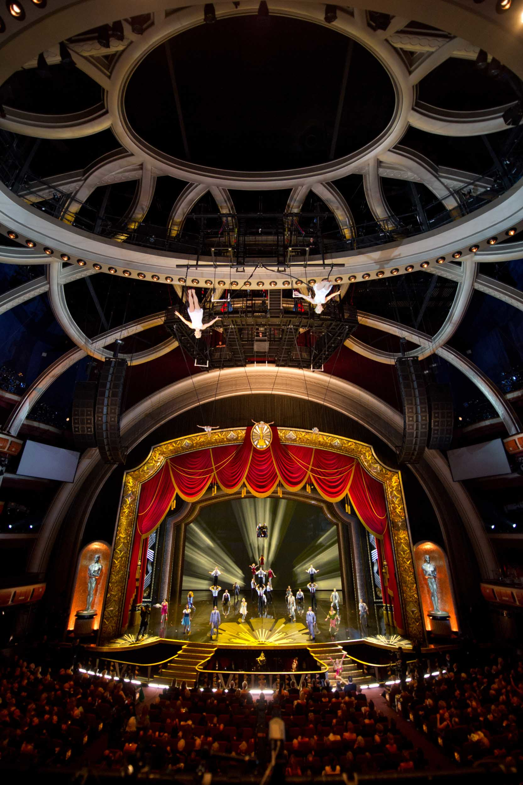 Cirque du Soleil performing onstage at the Academy Awards ceremony, 2011

Courtesy of Academy Awards show photographs, Margaret Herrick Library, Academy of Motion Picture Arts and Sciences, photo: Matt Brown 