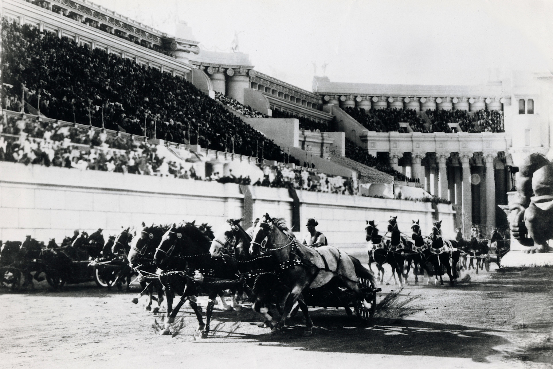 An advertisement for Ben-Hur: A Tale of the Christ (1925), featuring the chariot racing scene, United Archives GmbH/Alamy Stock Photo.