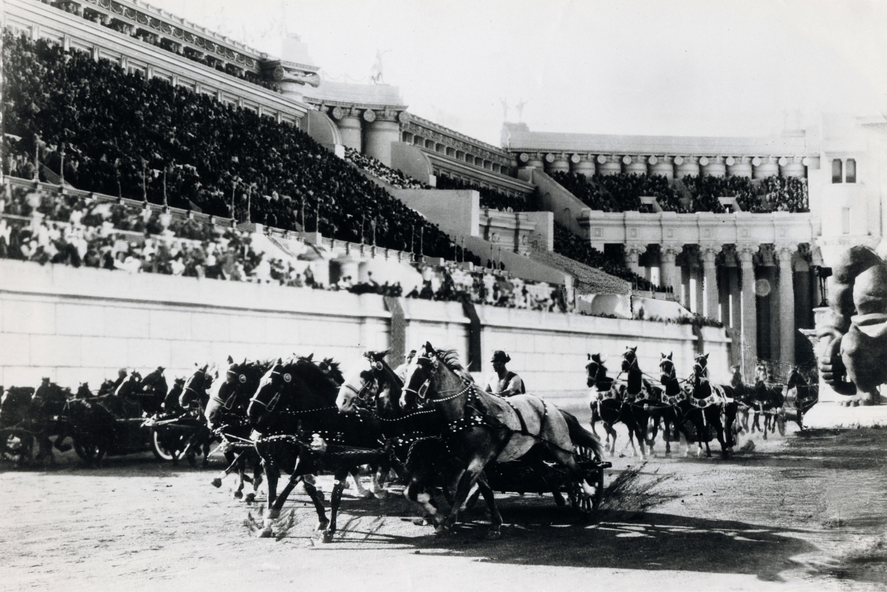 An advertisement for Ben-Hur: A Tale of the Christ (1925), featuring the chariot racing scene, United Archives GmbH/Alamy Stock Photo.

