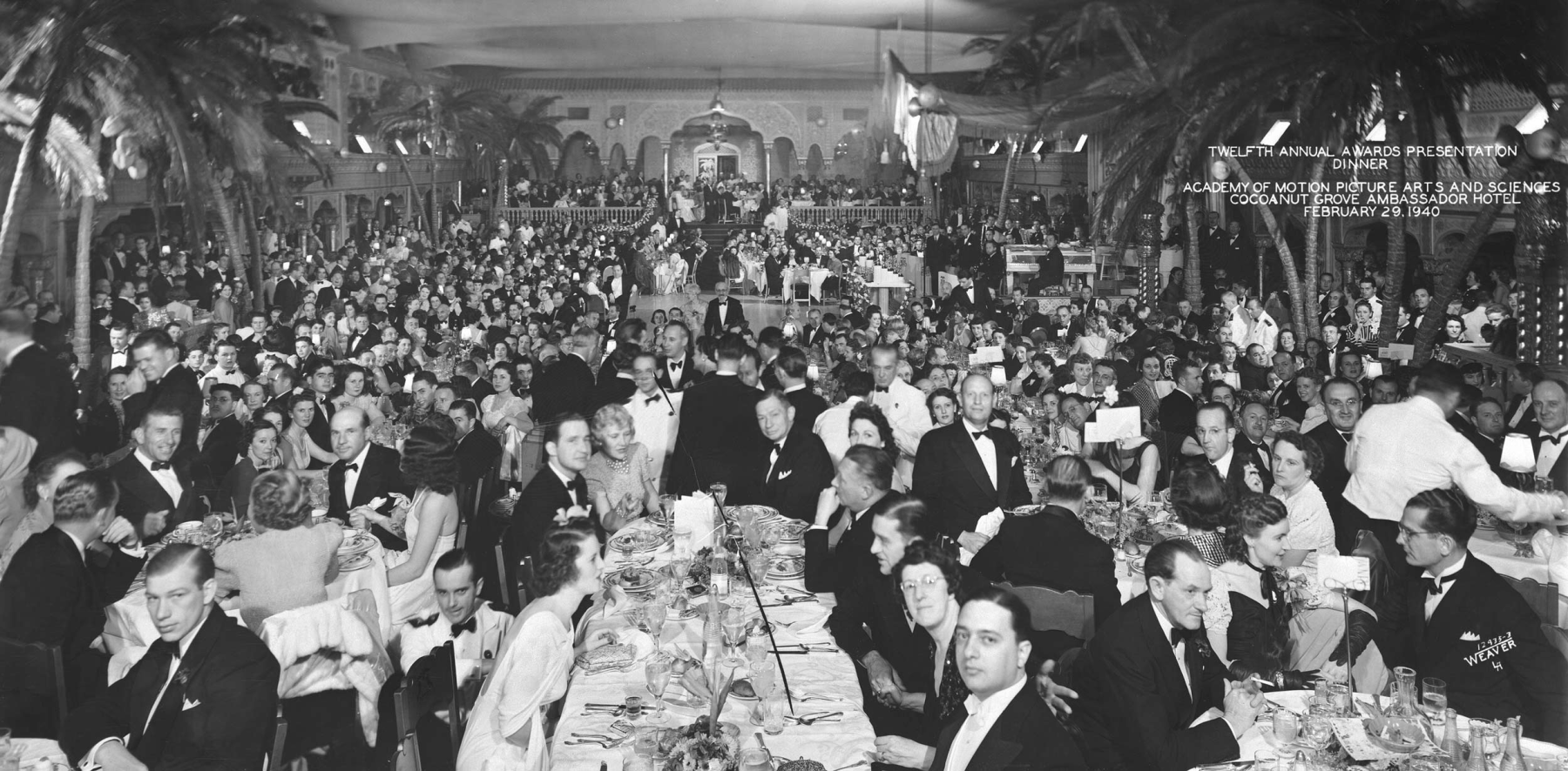 The 1939 Academy Awards banquet 

Courtesy of Academy Awards show photographs, Margaret Herrick Library, Academy of Motion Picture Arts and Sciences, photo: Weaver L.A. 