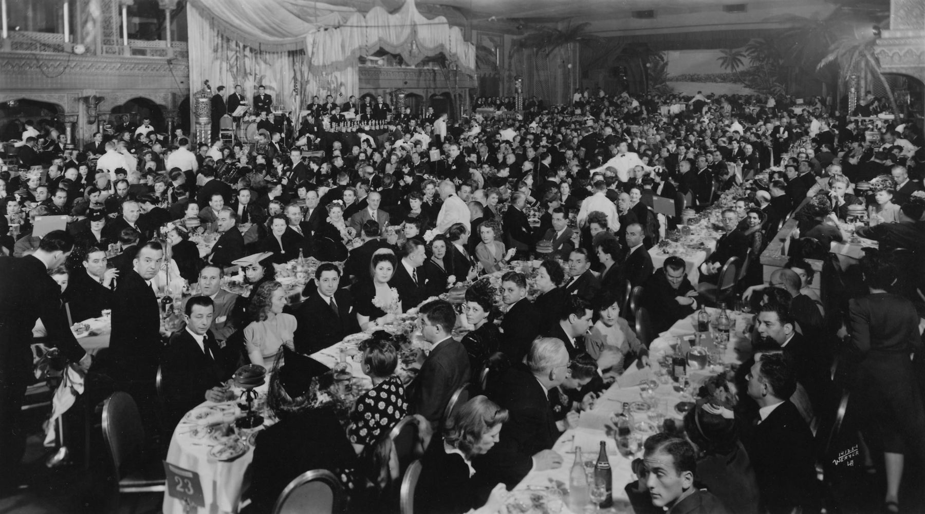 The 1942 Academy Awards banquet 

Courtesy of Academy Awards show photographs, Margaret Herrick Library, Academy of Motion Picture Arts and Sciences, photo: Weaver L.A. 