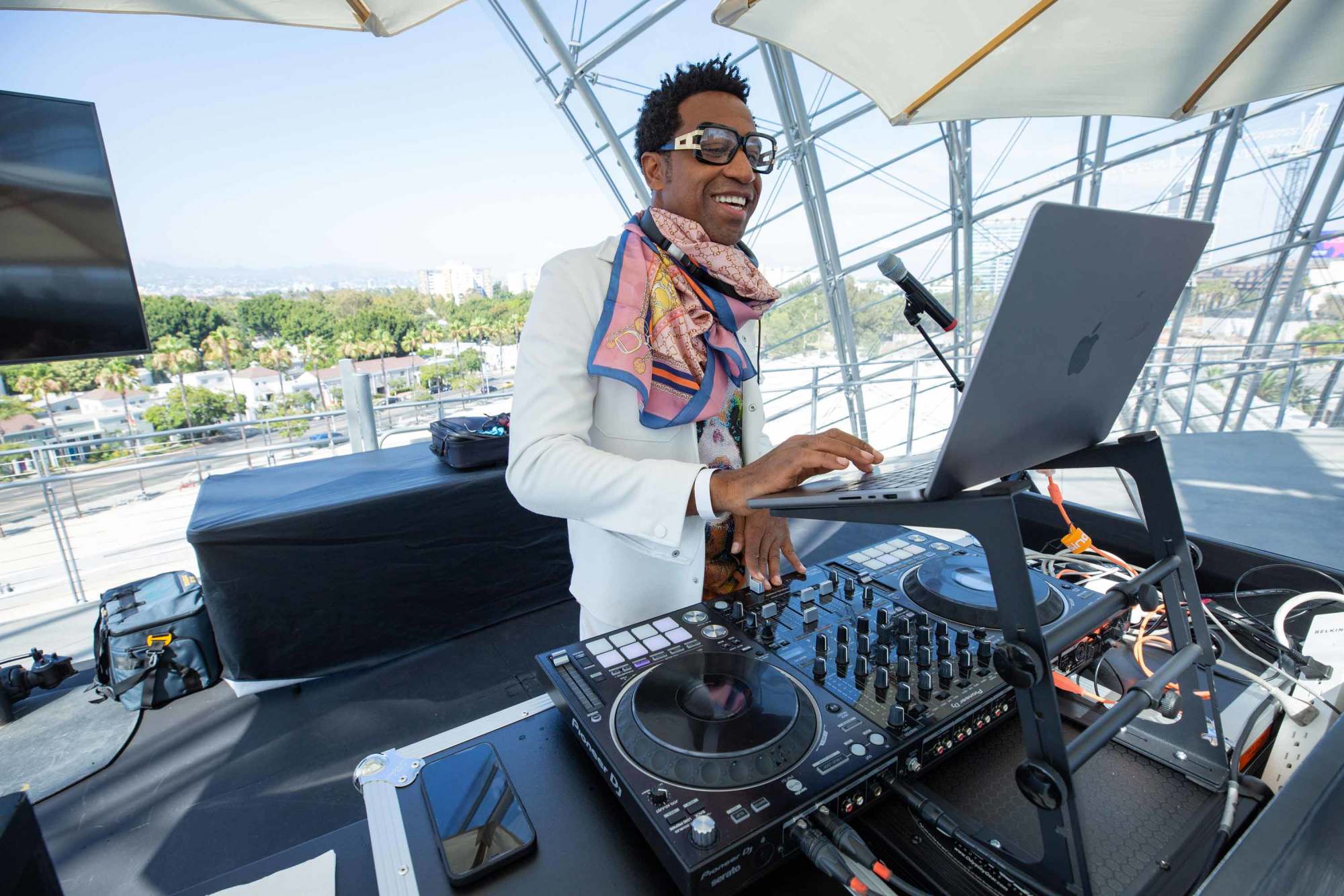 DJ performing on Dolby Terrace