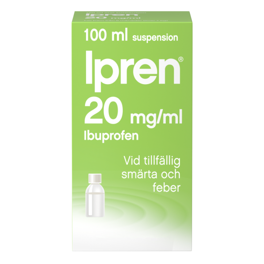 En bild på en förpackning av Ipren Oral Suspension 100 ml