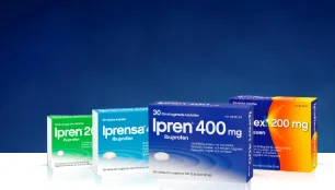 Förpackningar med Ipren® 200 och 400 mg tabletter, Iprensa® 400 mg mjuka kapslar och Ipren® Gel 5%