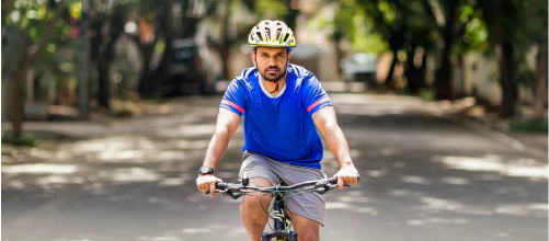 Man riding a bicycle