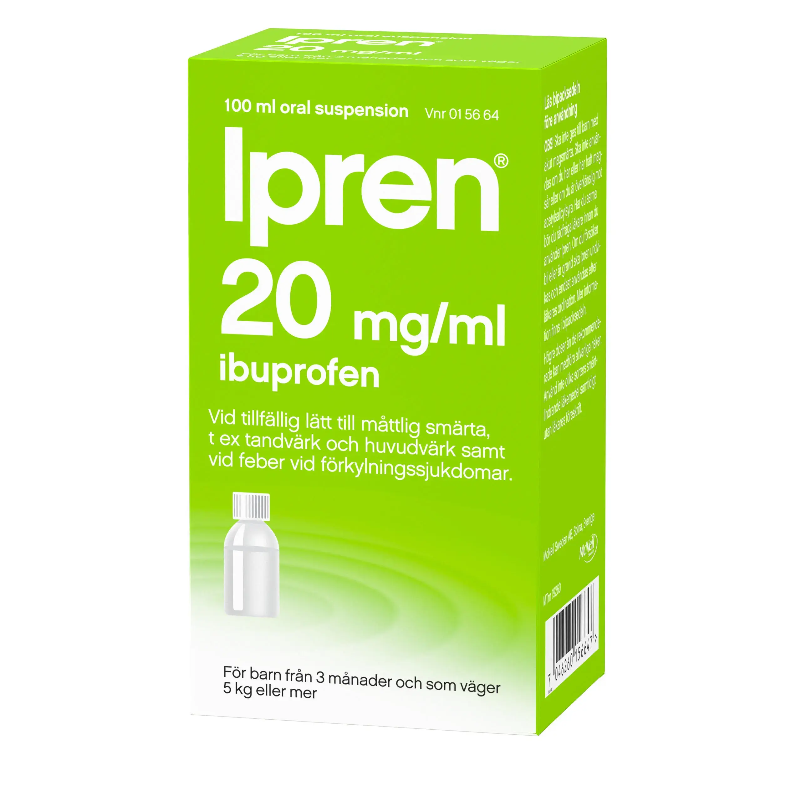 En bild på en förpackning av Ipren Oral Suspension 20 mg/ml