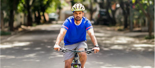 Man riding a bicycle