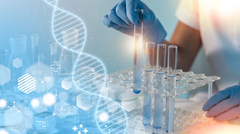 Genetic research and biotechnology concept