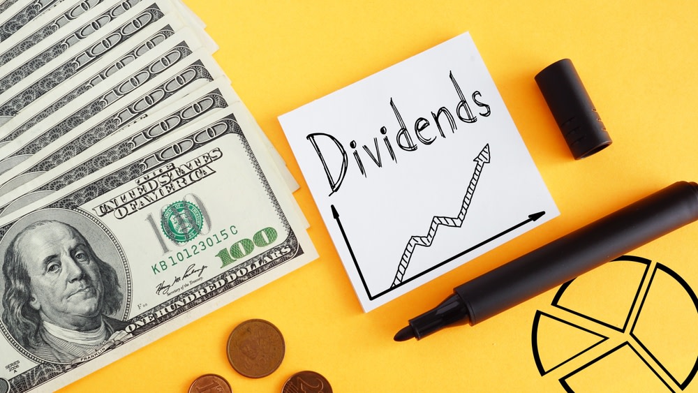 Dividends are displayed with text