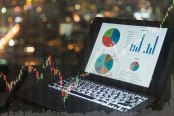 investment portfolio on screen laptop