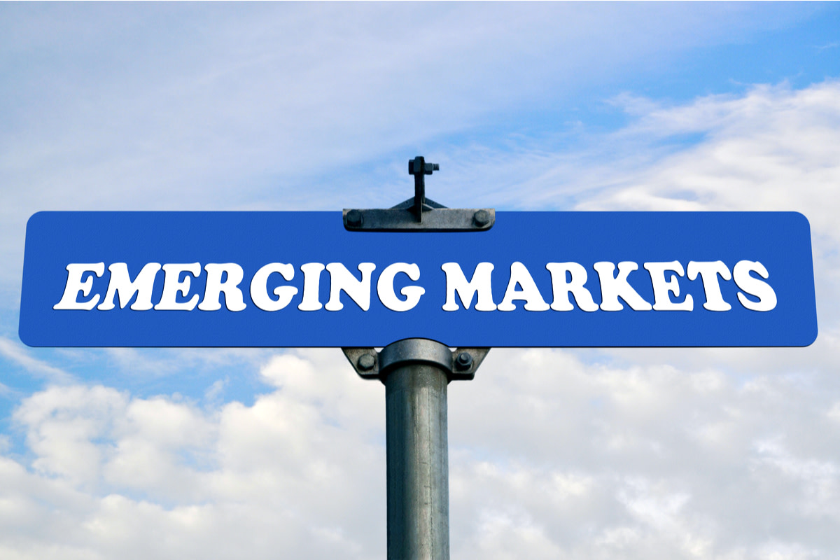 Emerging markets road sign